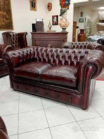 Divano chesterfield chester nuovo due posti rosso 