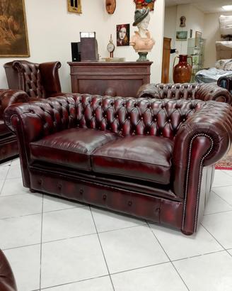 Divano chesterfield chester nuovo due posti rosso 