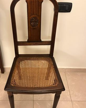 Sedia vintage in legno con paglia di Vienna