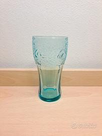 Bicchiere Coca Cola azzurro in vetro