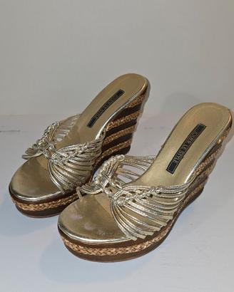 Sandali zeppa Jouer Le Style oro dorati sabot n. 3