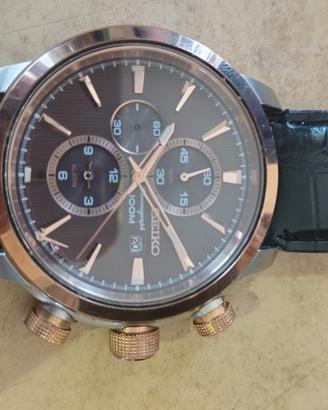 Orologio quarzo seiko sportivo cinturino pelle