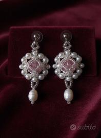 Orecchini Artigianali Perle di fiume vere Retrò