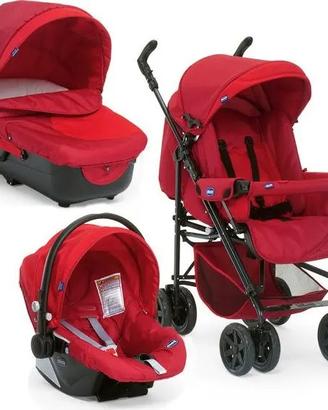 passeggino chicco rosso trio completo 