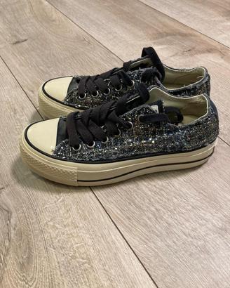 Converse All Star glitter blu originali n. 36
