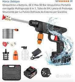 Idropulitrice portatile 48 V Max 90 Bar