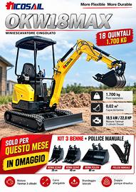 Miniescavatore 18 Quintali Yanmar +3 Benne Omaggio