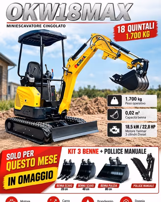 Miniescavatore 18 Quintali Yanmar +3 Benne Omaggio