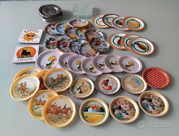 65 Sottobicchieri, vari materiali e marchi.