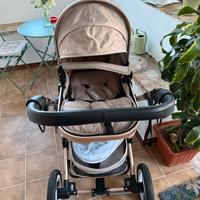Passeggino Trio KIDUKU Beige e Oro Rosa - usato
