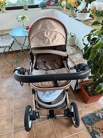 Passeggino Trio KIDUKU Beige e Oro Rosa - usato