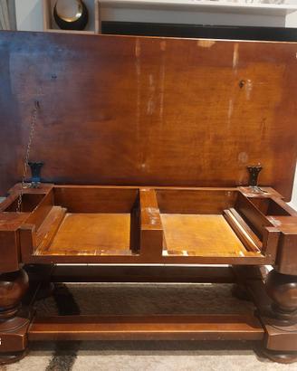 Tavolino con secretaire in legno massiccio
