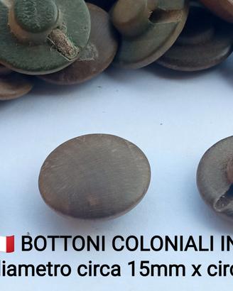 Bottoni militari coloniali antichi  in legno