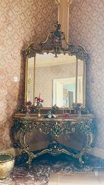 Consolle Antica Barocco Veneziano con Specchiera