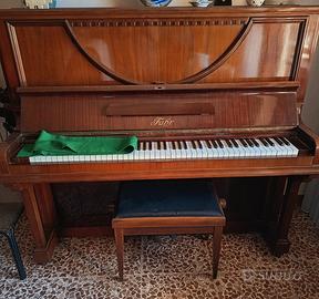 Pianoforte verticale Fahr in noce lucido con panca