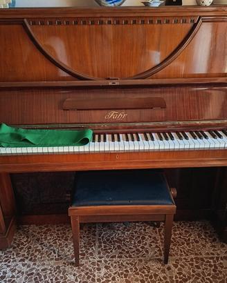 Pianoforte verticale Fahr in noce lucido con panca