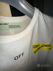 OFF WHITE Maglietta Firetape Bianco