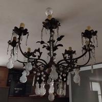 Lampario in ottone vintage  8 luci da soffitto