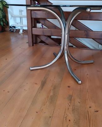 tavolo da pranzo vintage vetro fume' 