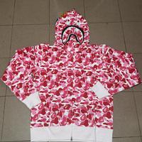 Felpa bape squalo con zip shark rosa