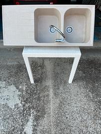 Lavabo cucina due vasche completo di accessori