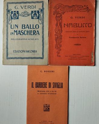 Tre Libretti antichi d’opera lirica G. Verdi-G. Ro