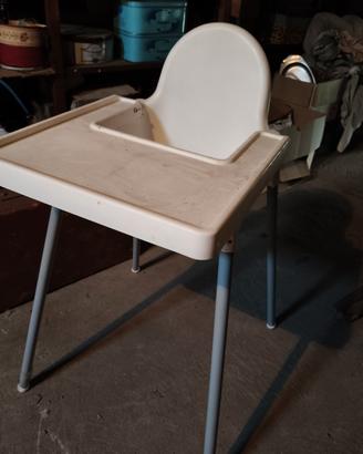 Seggiolone IKEA Antilop con vassoio bianco