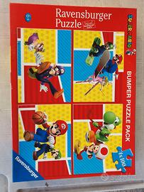 PUZZLE / SCATOLA DA 4 PUZZLE SUPER MARIO ETA 6+