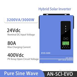 Inverter ANERN EVO 3200 e batteria 24v 100ah
