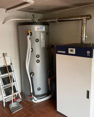 Sistema di riscaldamento caldaia a pellet + boiler