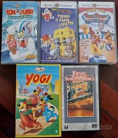 Lotto 5 videocassette vhs cartoni WARNER bambini