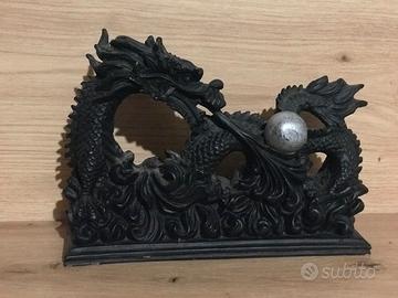 Statuetta Drago Cinese Con Perla Fiammeggiante
