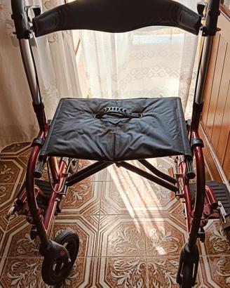 sedia deambulatore pieghevole leggero in alluminio