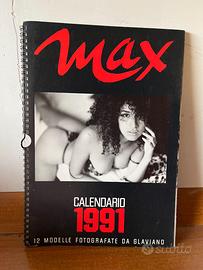 CALENDARIO MAX 1991 FOTOGRAFIE GLAVIANO 12 MODELLE