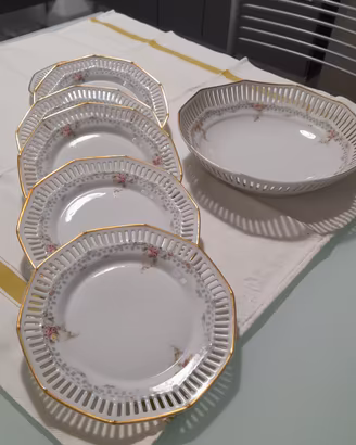 Raro servizio dolce traforato Rochard Ginori  Pitt