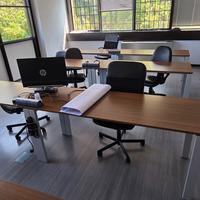 Sala training - Flycom Rovere grigio - 6 scrivanie