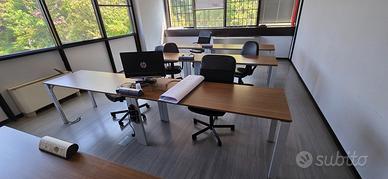 Sala training - Flycom Rovere grigio - 6 scrivanie