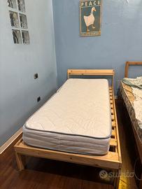 Letto singolo Ikea con materasso ortopedico