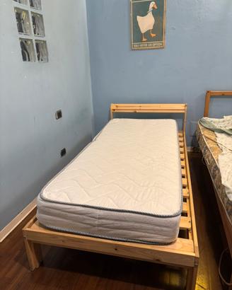 Letto singolo Ikea con materasso ortopedico