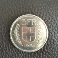 Moneta da 5 franchi svizzeri del 1975