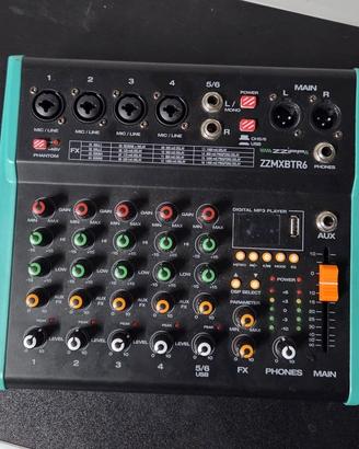 Mixer Audio ZZIPP 6 Canali USB FX Phantom