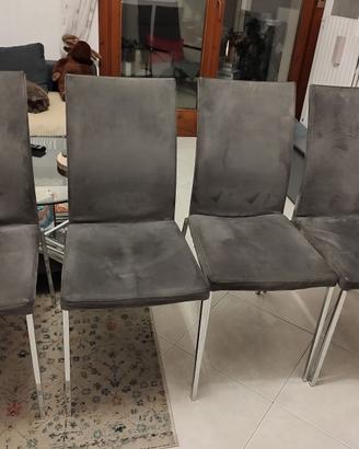 8 sedie 4 Calligaris connubia e 4 Alcantara