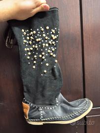 Stivali Hector Riccione neri con perle e strass