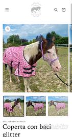 Coperta cavallo con baci glitter 145CM