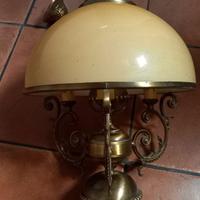 Lampadario Vintage anni '60/'70 in Ottone e Vetro