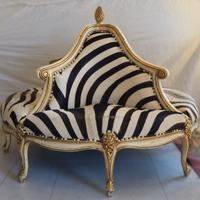 Rara poltrona barocco in pelle di zebra