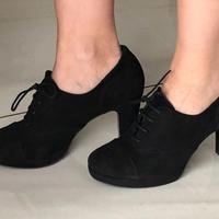 Scarpe francesine nere con tacco Contigo