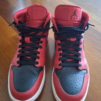 JORDAN 1 MID ROSSO/NERO