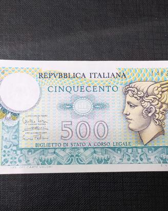 Banconota lire 500 MERCURIO fior di stampa