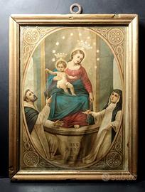 Quadro Beata Vergine Rosario Pompei vintage